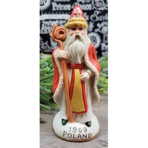 Christmas Porcelain Antique Collectible Santa Figurine Poland 1909🦋
